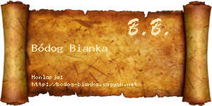 Bódog Bianka névjegykártya