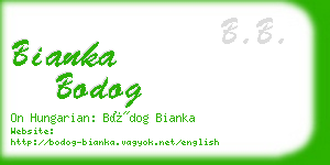 bianka bodog business card